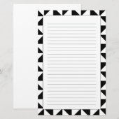 Driehoekspatroon zwart-wit briefpapier (Voorkant / Achterkant)