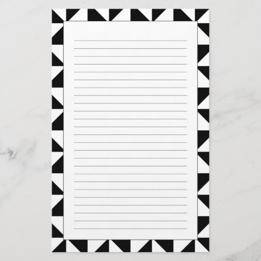 Driehoekspatroon zwart-wit briefpapier (Voorkant)