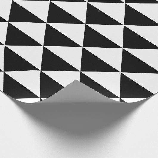 Driehoekspatroon zwart-wit cadeaupapier (Hoek)