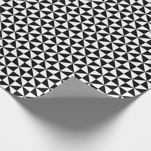 Driehoekspatroon zwart-wit cadeaupapier (Hoek)