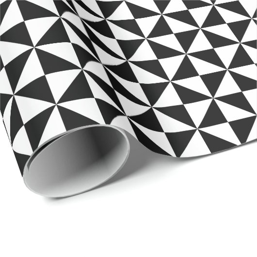 Driehoekspatroon zwart-wit cadeaupapier (Rol Hoek)