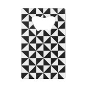 Driehoekspatroon zwart-wit creditkaart flessenopener (Achterkant)