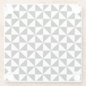 Driehoekspatroon zwart-wit glazen onderzetter (Achterkant)