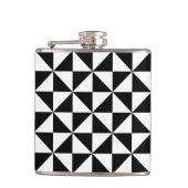Driehoekspatroon zwart-wit heupfles (Voorkant)