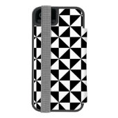 Driehoekspatroon zwart-wit incipio iPhone portemonnee hoesje (Agenda Achterkant)