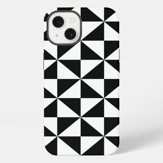 Driehoekspatroon zwart-wit iPhone hoesje (Achterkant)