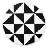 Driehoekspatroon zwart-wit keramische knop (Voorkant)
