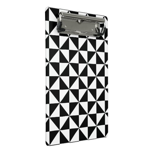 Driehoekspatroon zwart-wit mini klembord (Schuin)