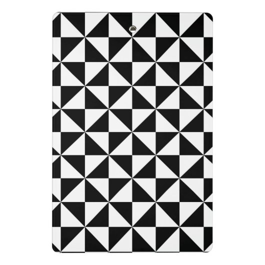 Driehoekspatroon zwart-wit mini klembord (Achterkant)
