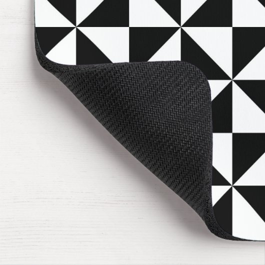 Driehoekspatroon zwart-wit muismat (Hoek)