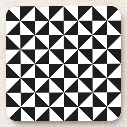 Driehoekspatroon zwart-wit onderzetter (Voorkant)