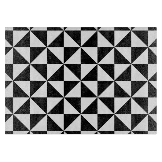 Driehoekspatroon zwart-wit snijplank (Voorkant)