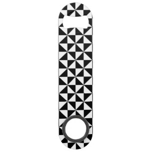 Driehoekspatroon zwart-wit speed flessenopener