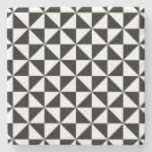 Driehoekspatroon zwart-wit stenen onderzetter (Voorkant)