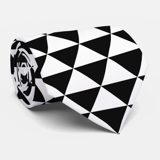 Driehoekspatroon zwart-wit stropdas (Opgerold)