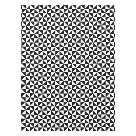 Driehoekspatroon zwart-wit tafelkleed (Voorkant)