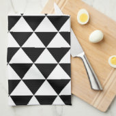 Driehoekspatroon zwart-wit theedoek (Quarter Fold)