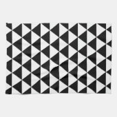 Driehoekspatroon zwart-wit theedoek (Horizontaal)