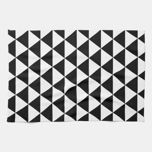 Driehoekspatroon zwart-wit theedoek (Horizontaal)