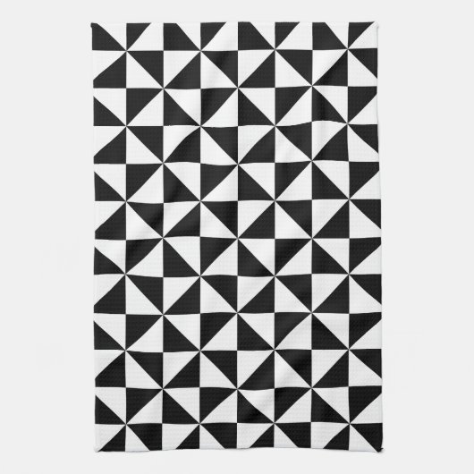 Driehoekspatroon zwart-wit theedoek (Verticaal)