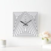 Driehoekspatroon zwart-wit vierkante klok (Huis)