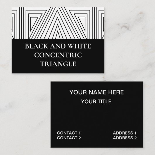 Driehoekspatroon zwart-wit visitekaartje (Voorkant / Achterkant)
