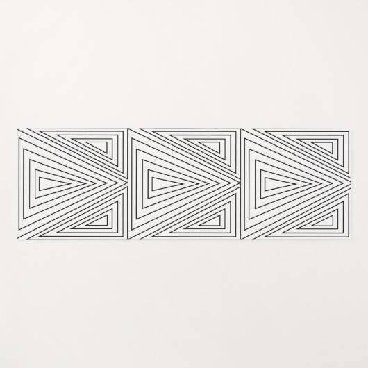 Driehoekspatroon zwart-wit yogamat (Voorkant (horizontaal))