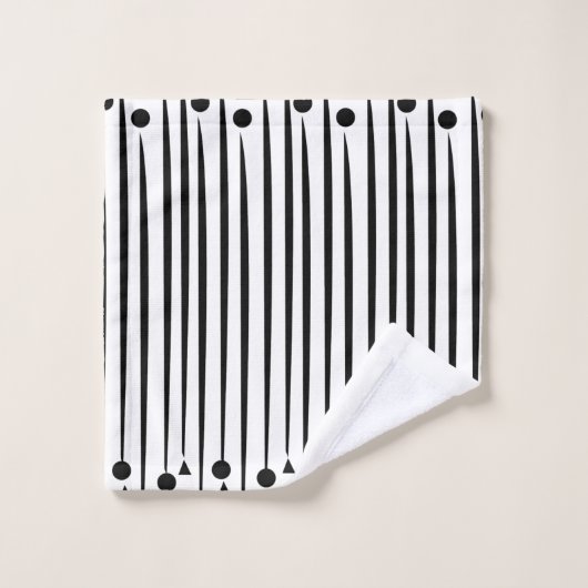 Driehoekspatroon zwarte en witte cirkel bad handdoek (Wasdoekje)