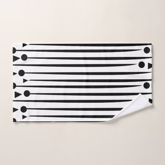 Driehoekspatroon zwarte en witte cirkel bad handdoek (Handdoek)