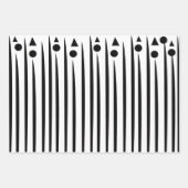 Driehoekspatroon zwarte en witte cirkel inpakpapier vel (Voorkant 2)