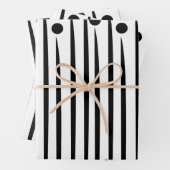 Driehoekspatroon zwarte en witte cirkel inpakpapier vel (In situ)