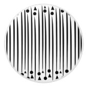 Driehoekspatroon zwarte en witte cirkel keramische knop (Voorkant)