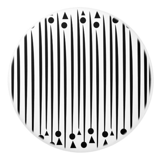 Driehoekspatroon zwarte en witte cirkel keramische knop (Voorkant)