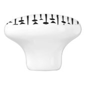 Driehoekspatroon zwarte en witte cirkel keramische knop (Zijkant)