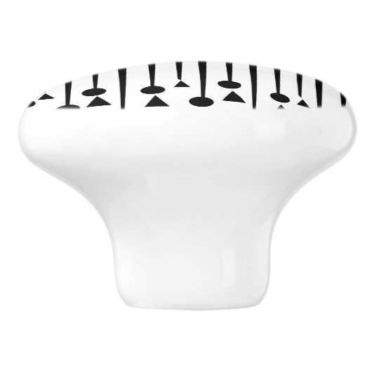 Driehoekspatroon zwarte en witte cirkel keramische knop (Zijkant)