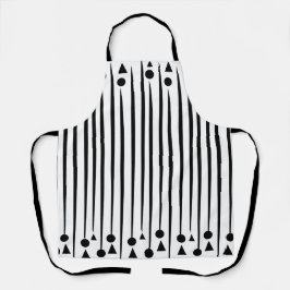 Driehoekspatroon zwarte en witte cirkel schort