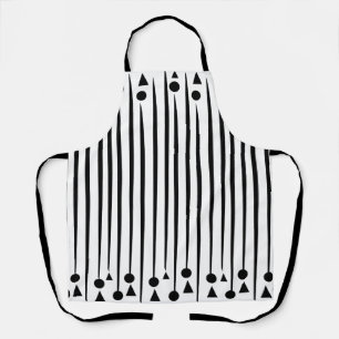 Driehoekspatroon zwarte en witte cirkel schort