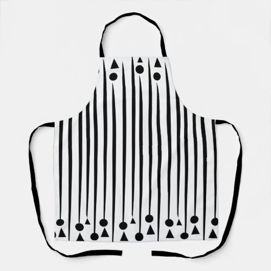 Driehoekspatroon zwarte en witte cirkel schort (Voorkant)