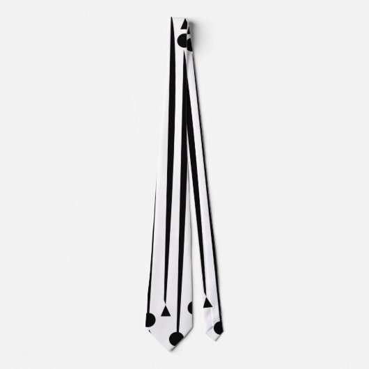 Driehoekspatroon zwarte en witte cirkel stropdas (Voorkant)