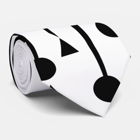 Driehoekspatroon zwarte en witte cirkel stropdas (Opgerold)