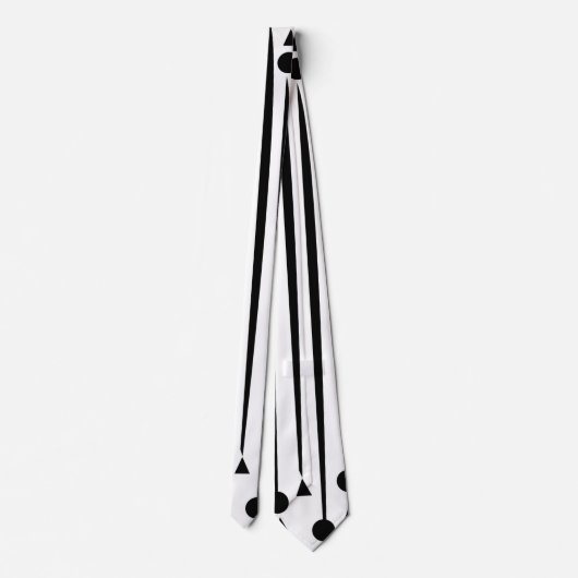 Driehoekspatroon zwarte en witte cirkel stropdas (Achterkant)