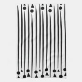 Driehoekspatroon zwarte en witte cirkel theedoek (Verticaal)