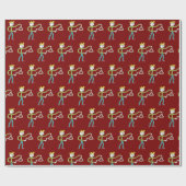 Driehoekspelende Stickman Cadeaupapier (Vlak)