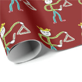 Driehoekspelende Stickman Cadeaupapier (Rol Hoek)