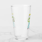Driehoekspelende Stickman Glas (Links)