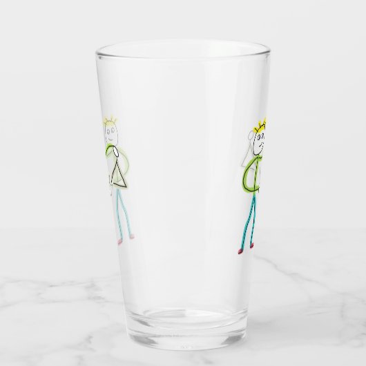 Driehoekspelende Stickman Glas (Links)