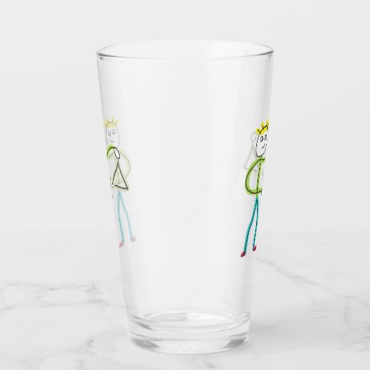 Driehoekspelende Stickman Glas (Rechts)