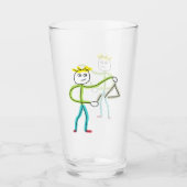 Driehoekspelende Stickman Glas (Voorkant)