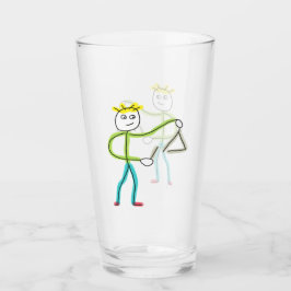 Driehoekspelende Stickman Glas
