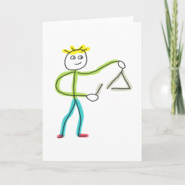 Driehoekspelende Stickman Kaart